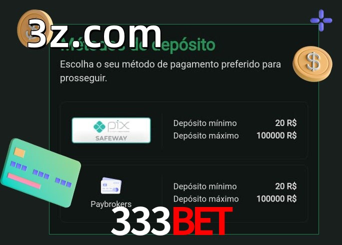 O cassino 333BETbet oferece uma grande variedade de métodos de pagamento